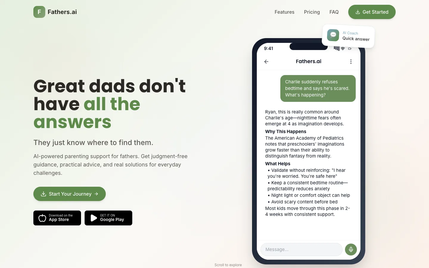The fathers.ai home page